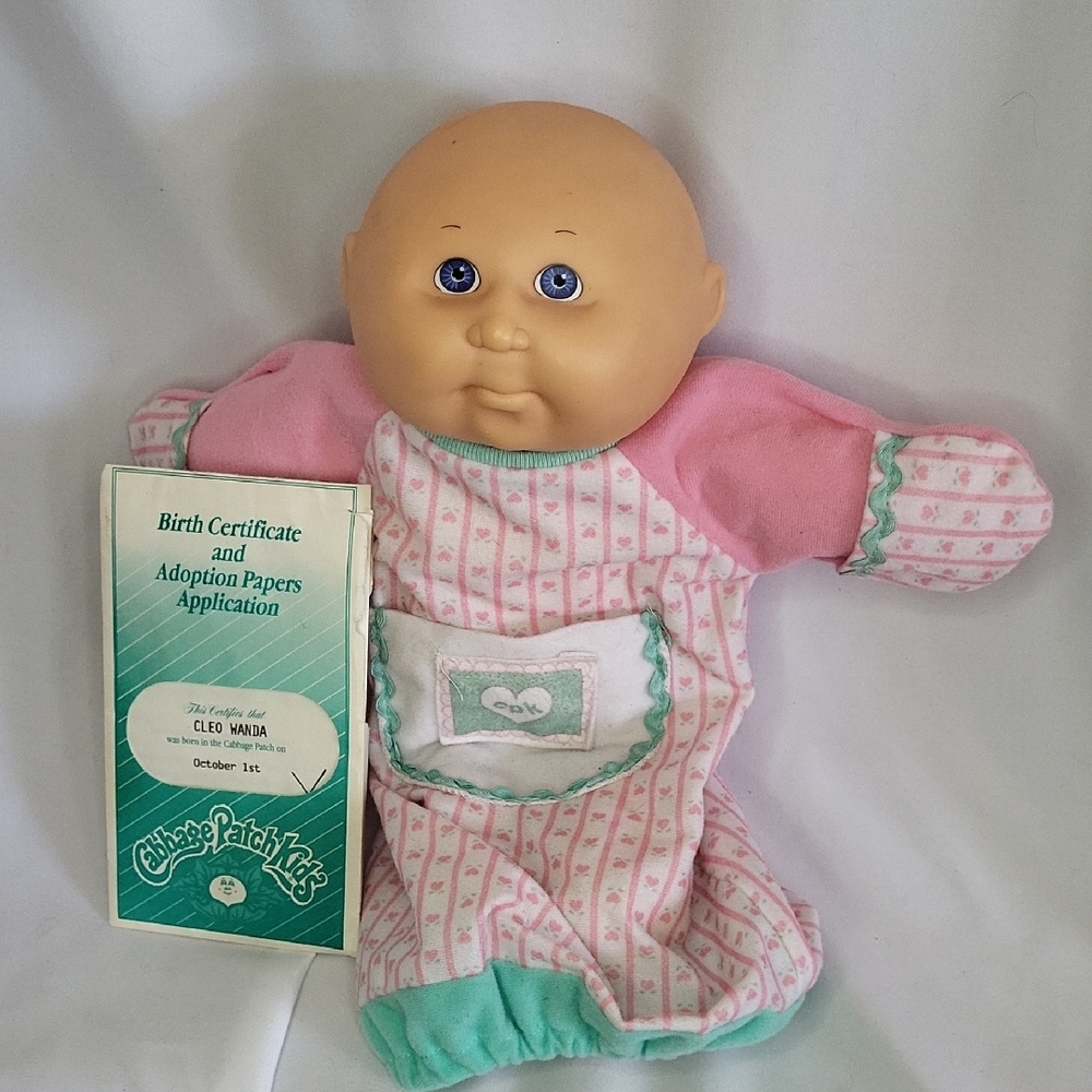 Cabbage Patch Kids Preemie Doll 13" 1991 Vintage With Birth Certificate Fair